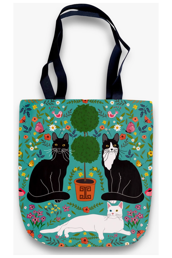 Cheeky Kitty Cats with Topiary Tote Bag