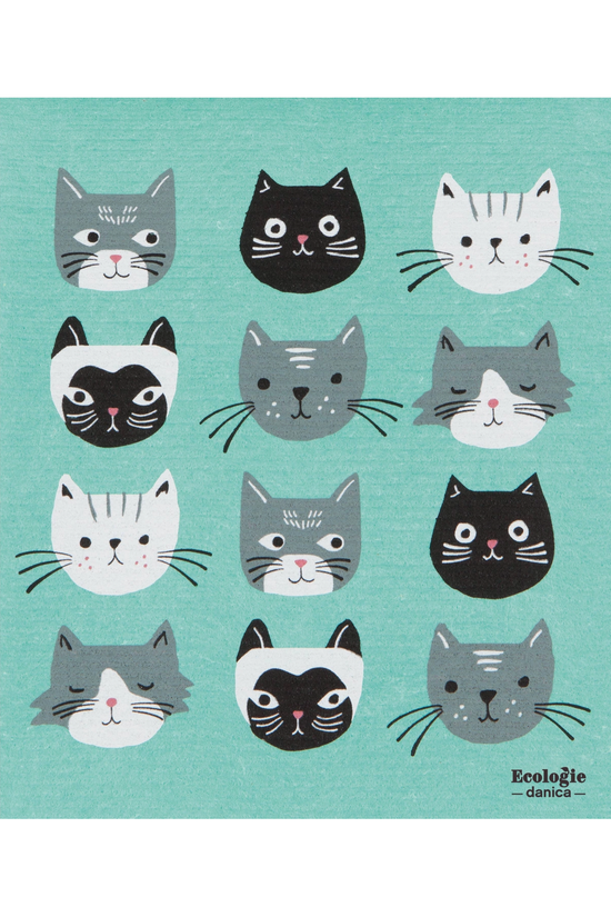 Load image into Gallery viewer, Ecologie Cats Meow Large Swedish Dishcloth
