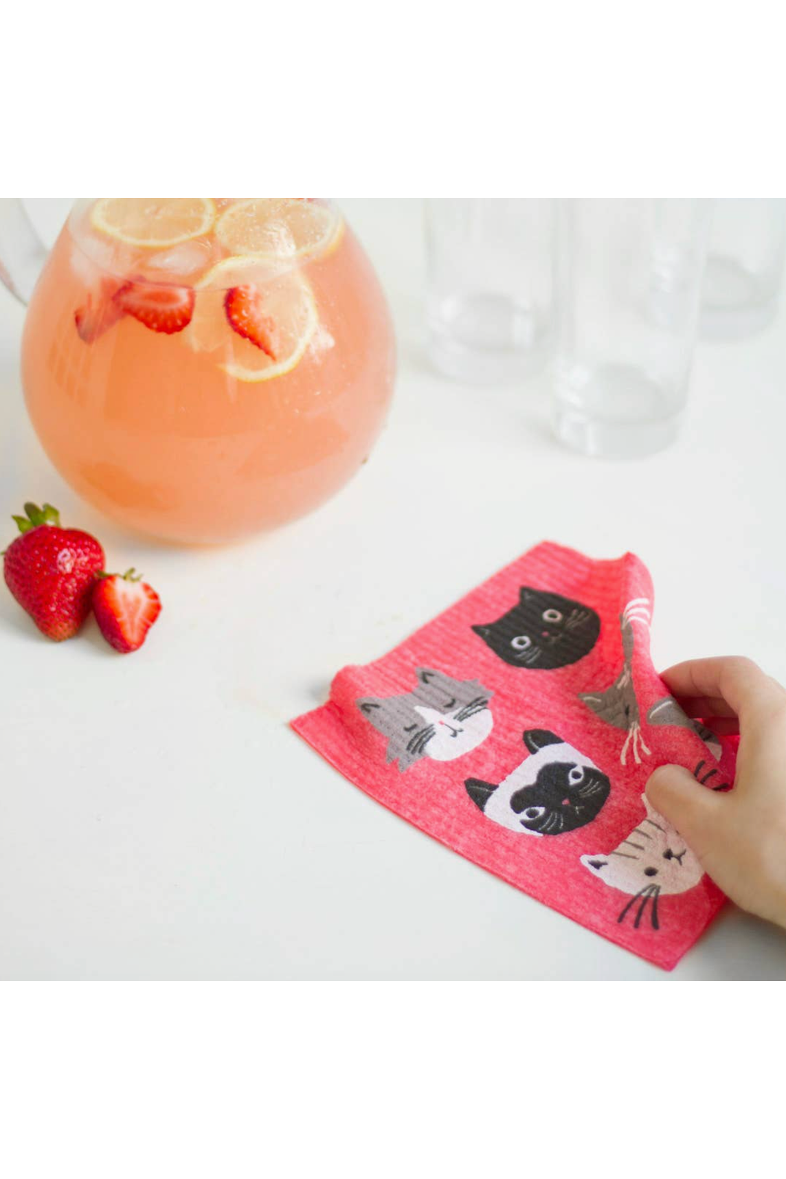 Load image into Gallery viewer, Ecologie Cats Meow Swedish Dishcloth
