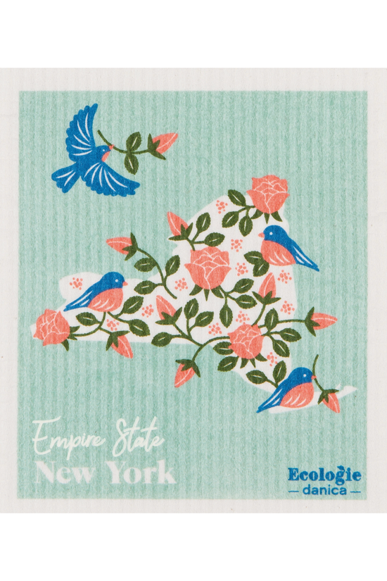 Load image into Gallery viewer, Ecologie Blue Birds Swedish Dishcloth
