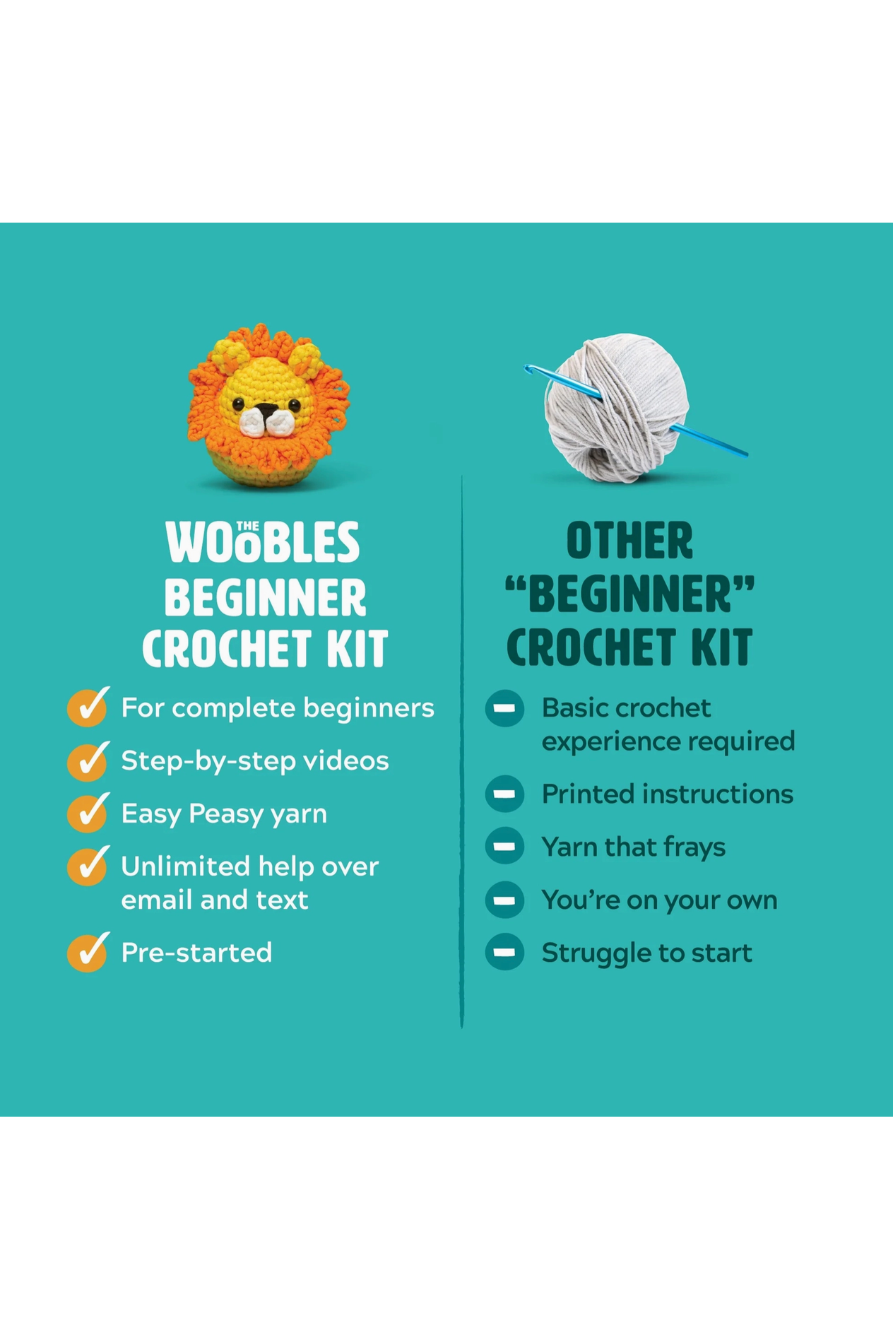 Bjorn the Narwhal Beginner Woobles Crochet Kit