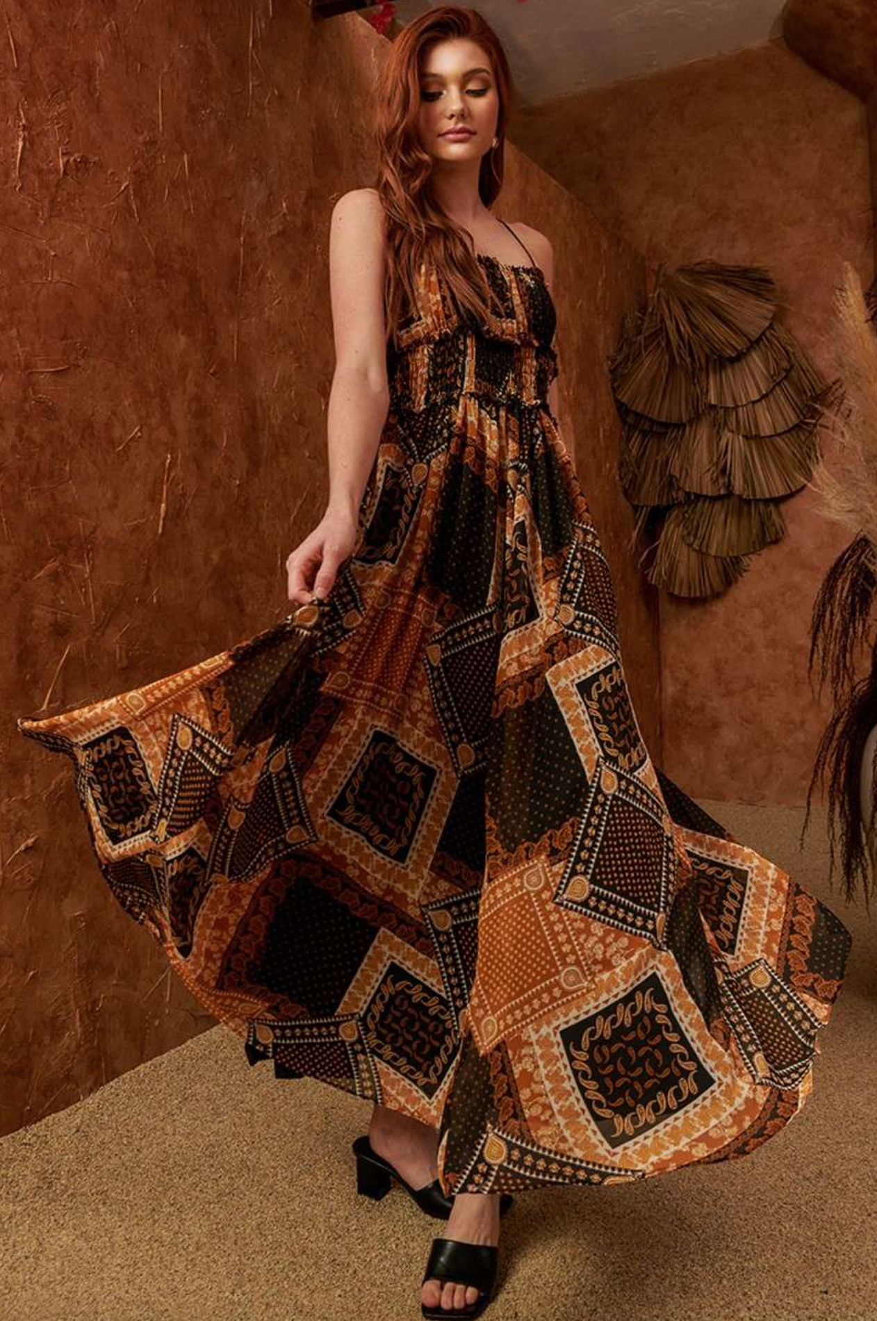 Amber Aura Maxi Patchwork Dress