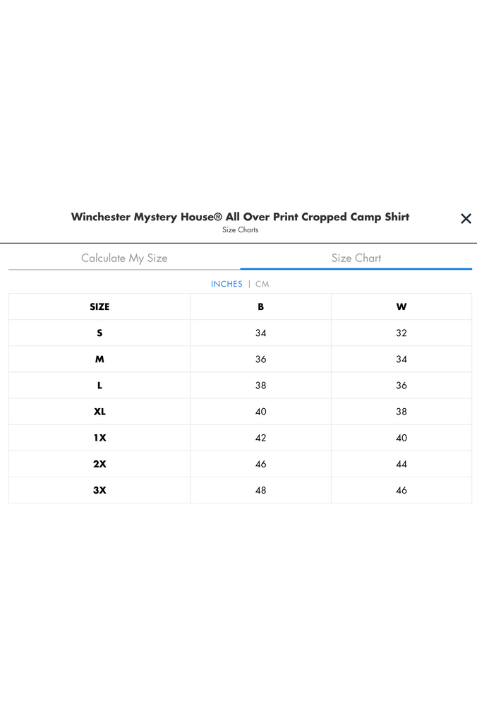 Winchester Mystery House® All Over Print Cropped Camp Shirt