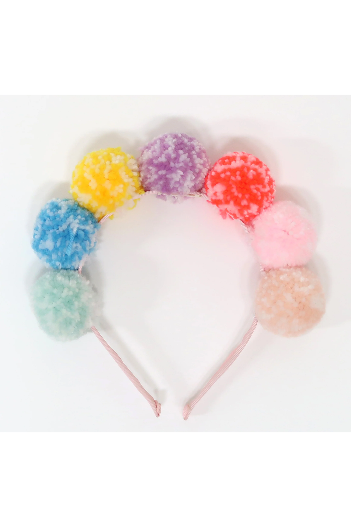 Rainbow Pompom Headband