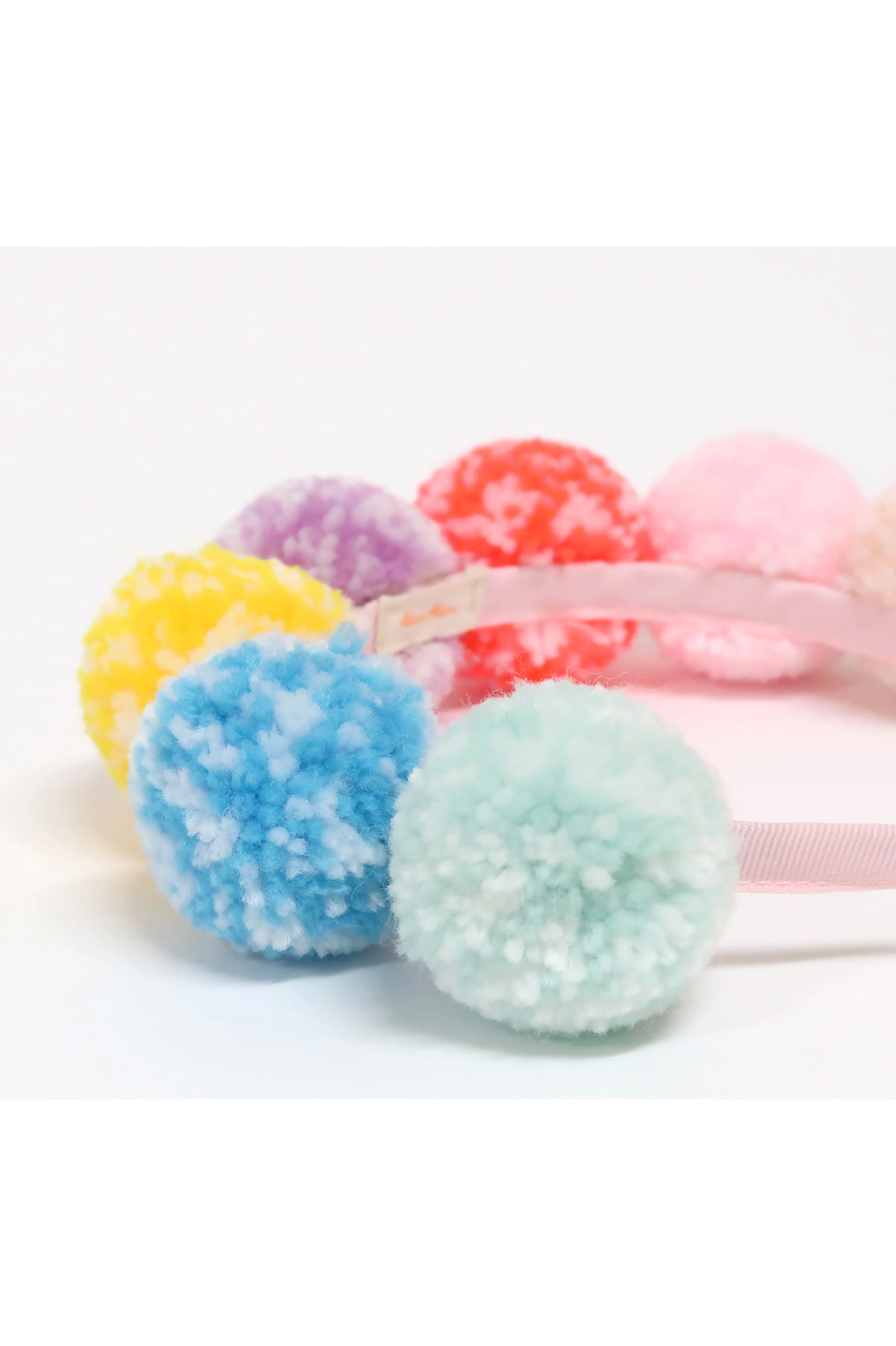 Rainbow Pompom Headband