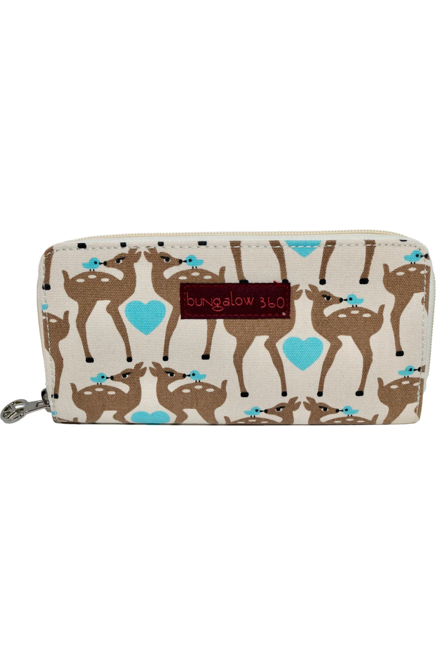 Happy Deer Zip Around Wallet