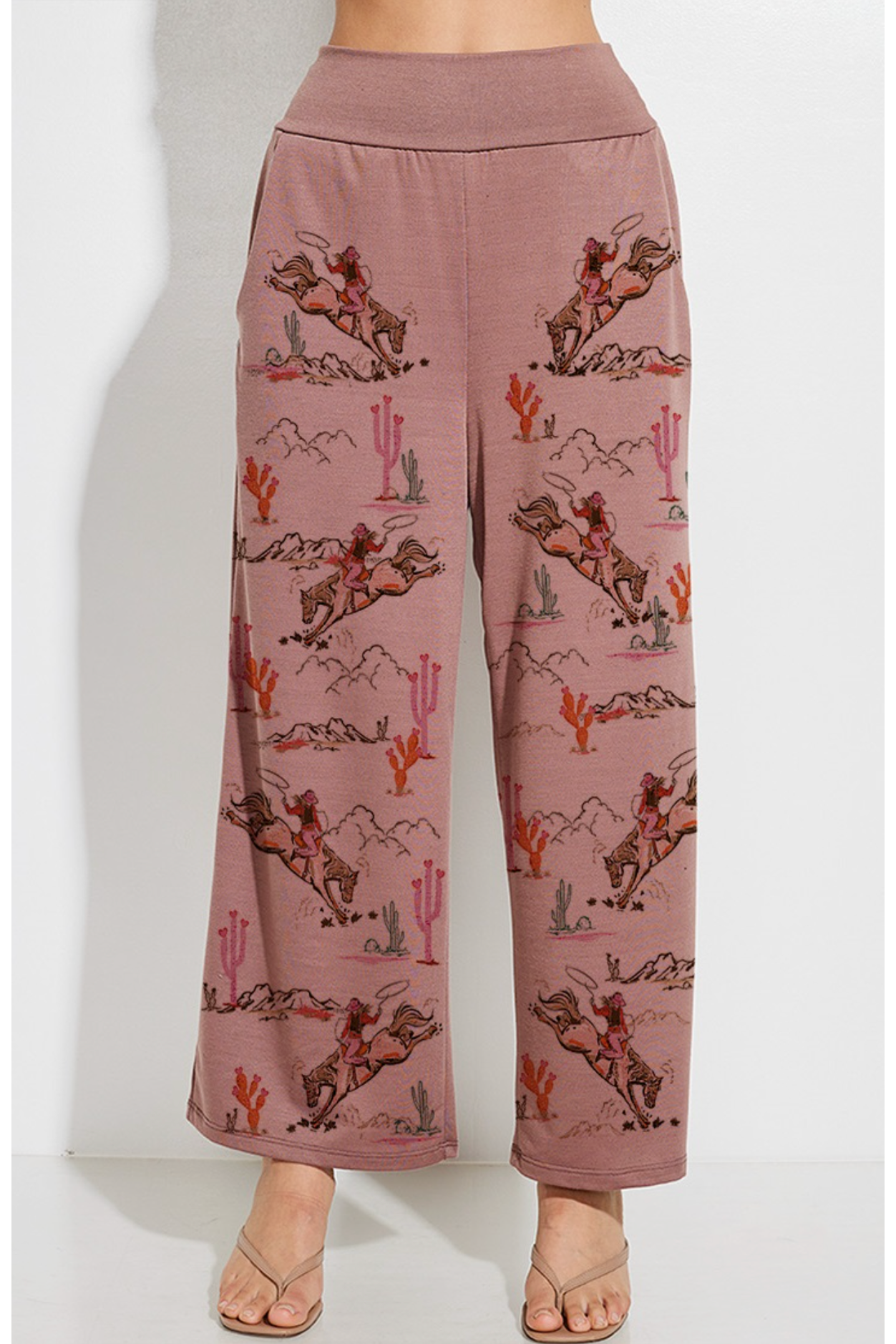 Wine Western Crop Tank Top and Pants Set