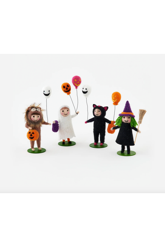 Trick or Treaters Halloween Wool Figurines