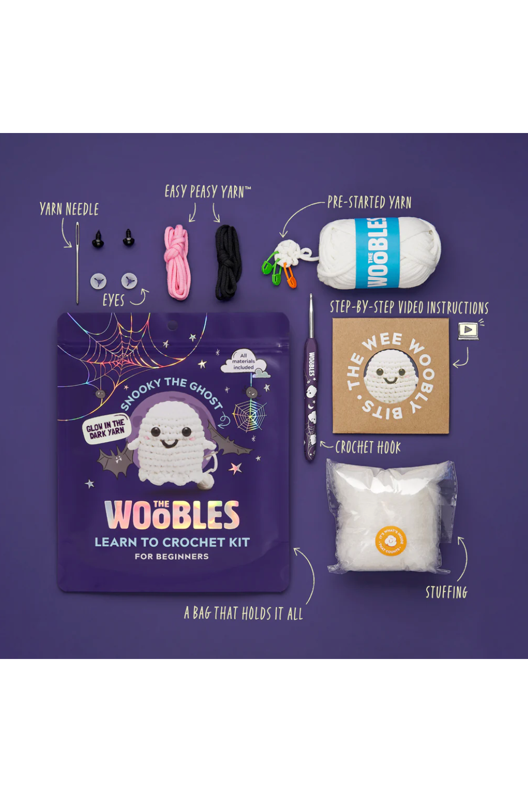 Snooky the Ghost Woobles Crochet Kit
