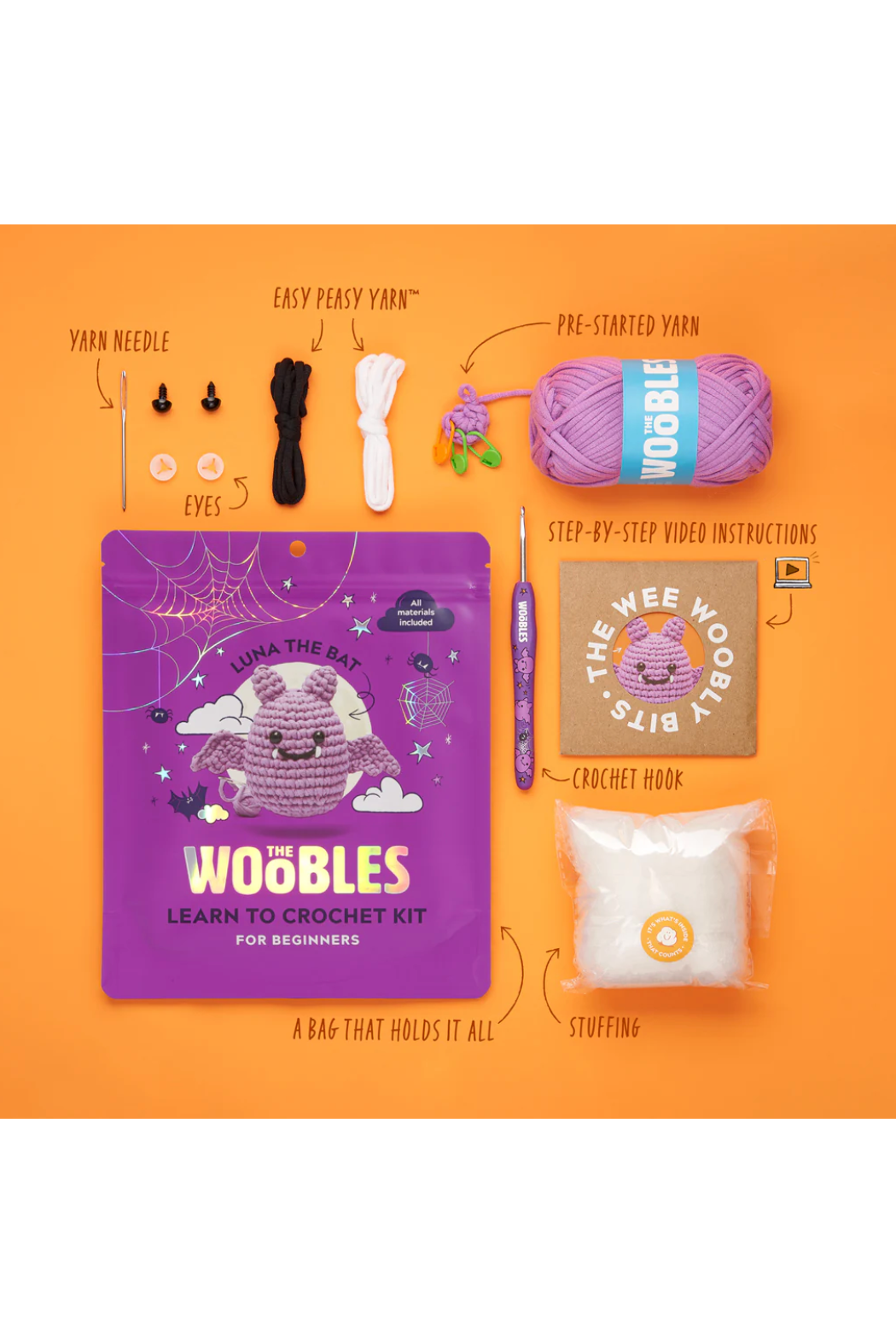 Luna The Bat Woobles Crochet Kit