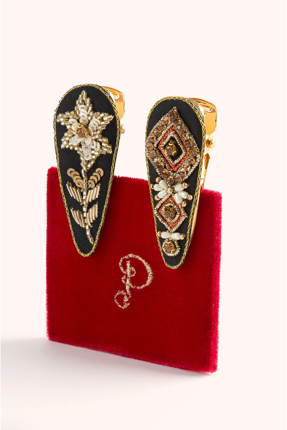 Midnight Floral & Deco Hair Clips