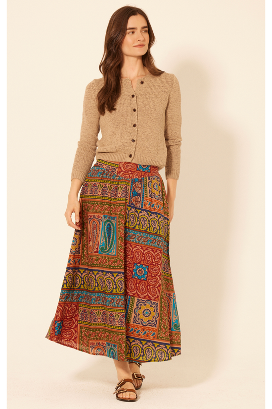 Autumn Paisley Smocked Maxi Skirt