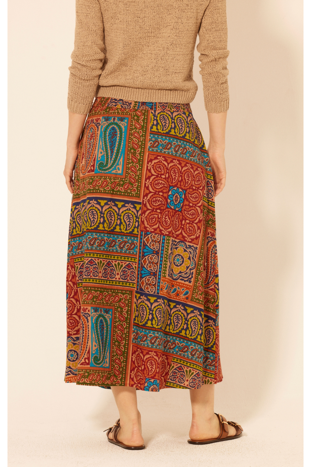 Autumn Paisley Smocked Maxi Skirt