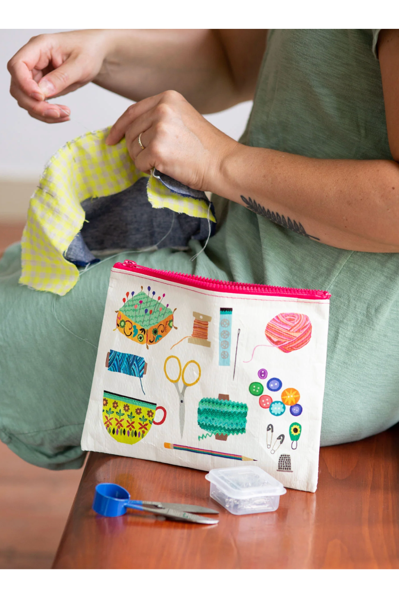 Sewing Kit Zipper Recycled Pouch