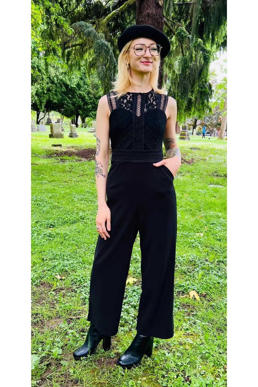 Romantic Goth Black Jumpsuit