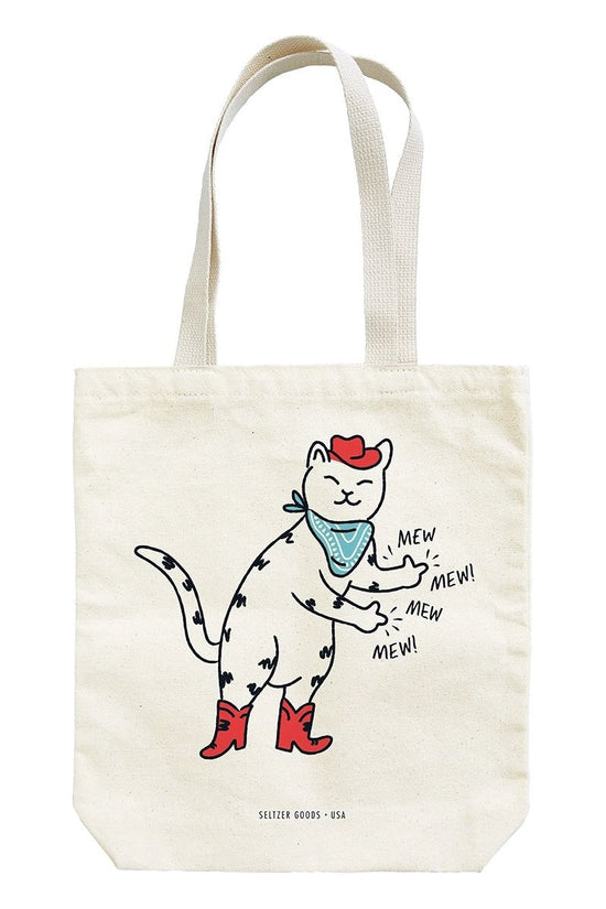 Cowboy Kitty Canvas Tote Bag