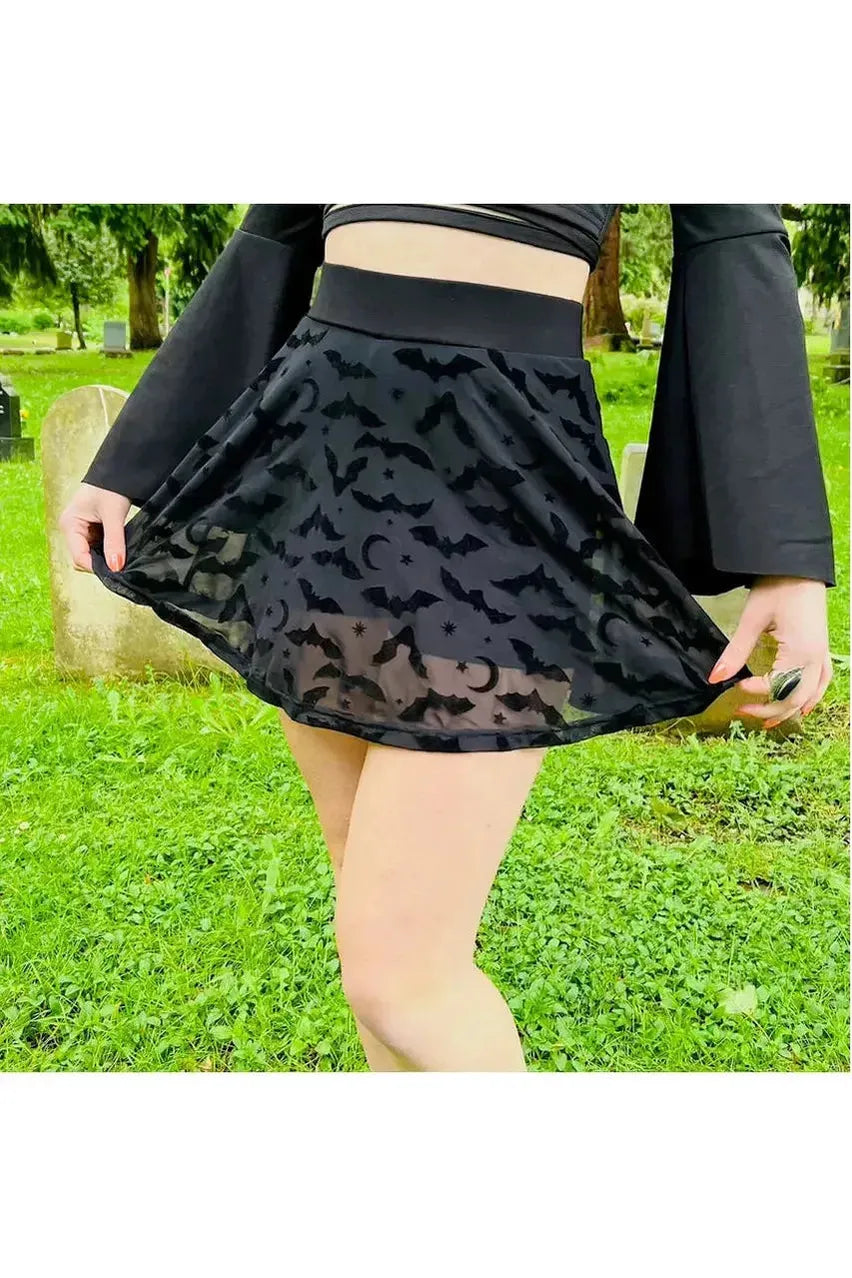 The Morbid Bats Flocked Mini Skort