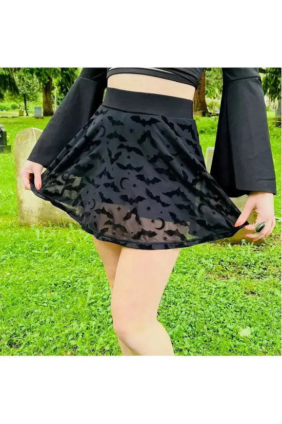 The Morbid Bats Flocked Mini Skort