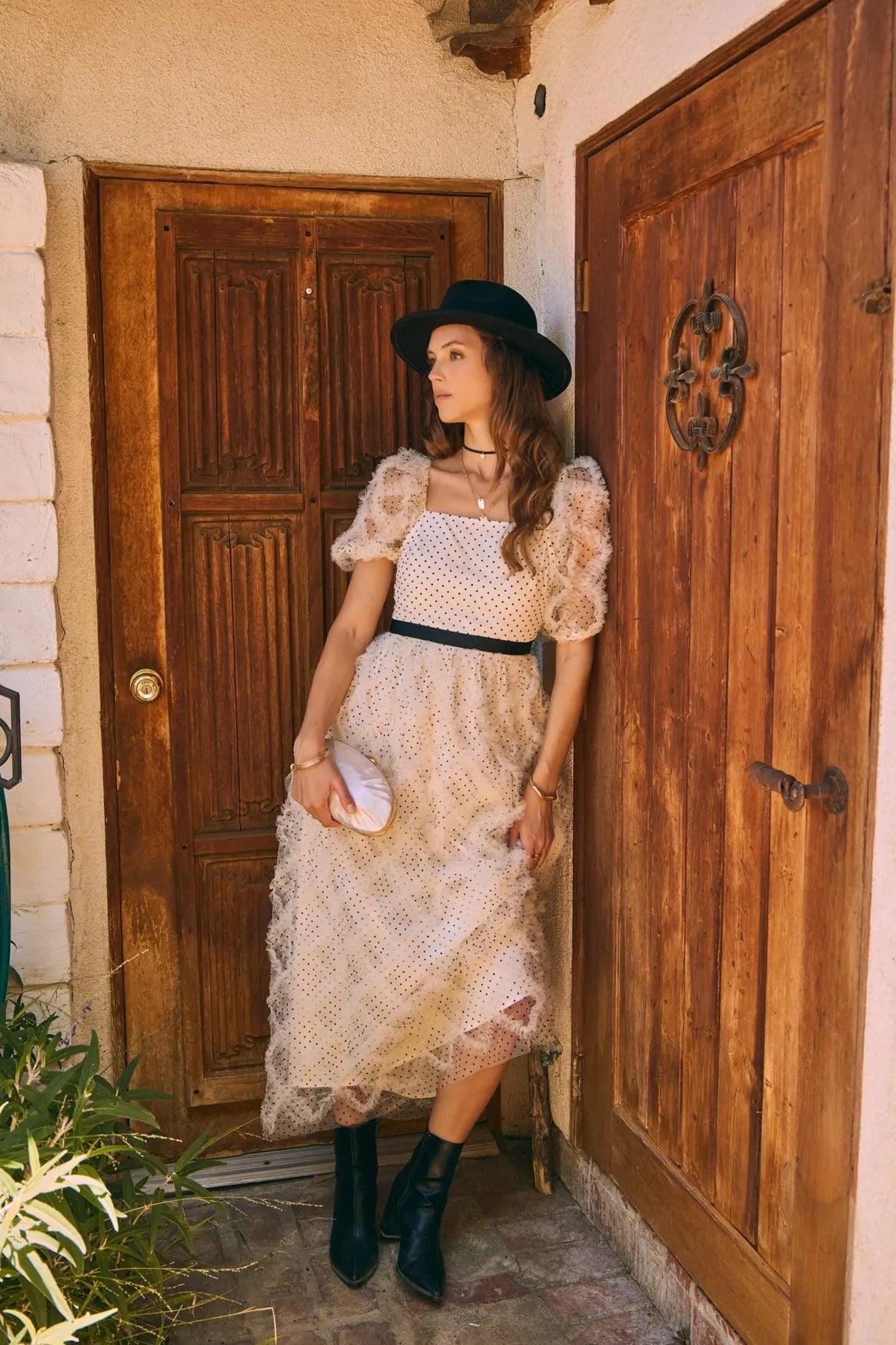 Romantic Polka Dot Mesh Dress