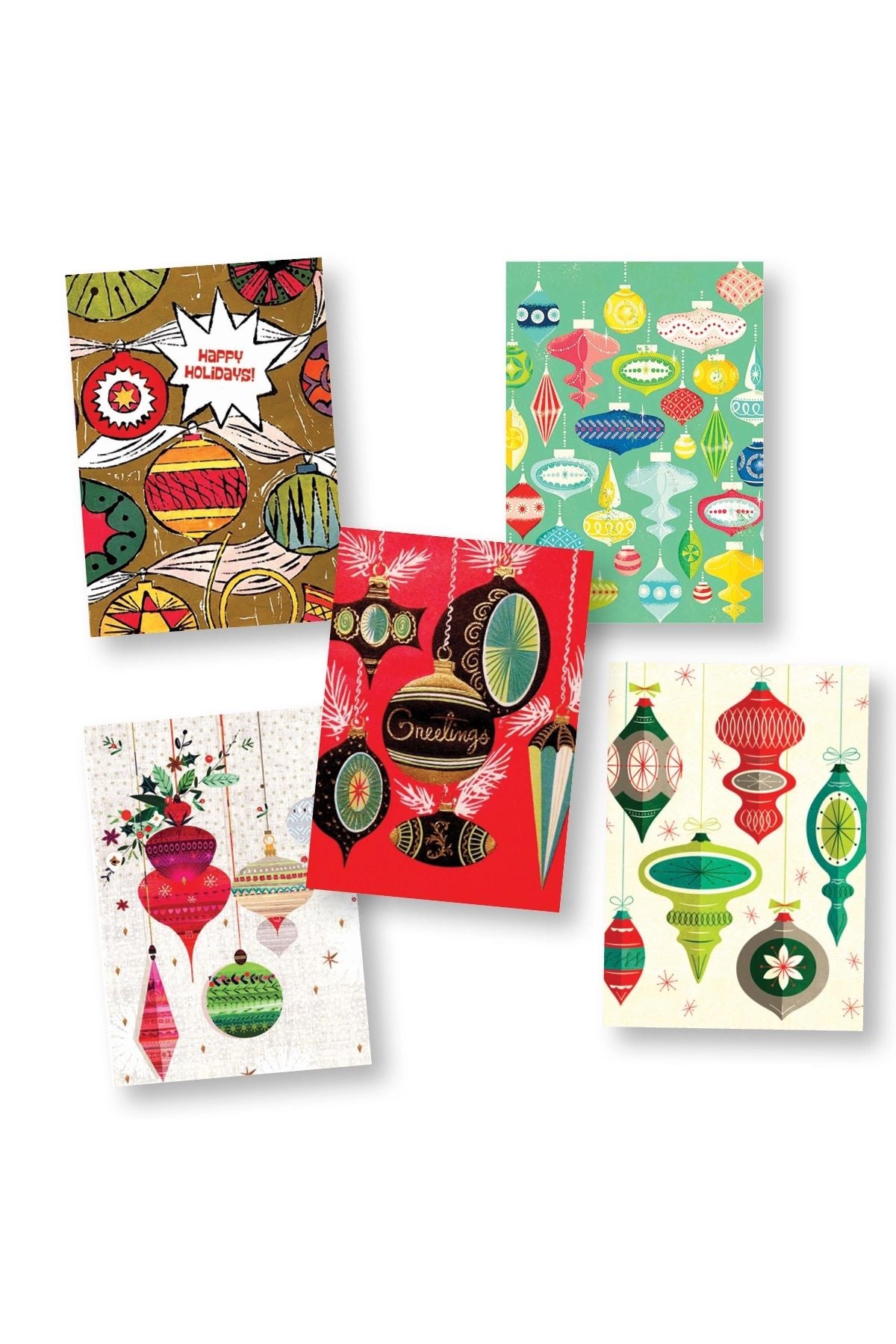 Vintage Ornaments Greeting Cards Box Set of 10