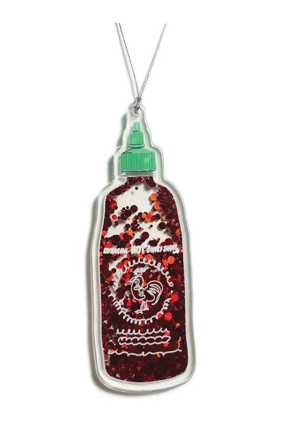 Sparkle Glitter Sriracha Shaker Christmas Ornament