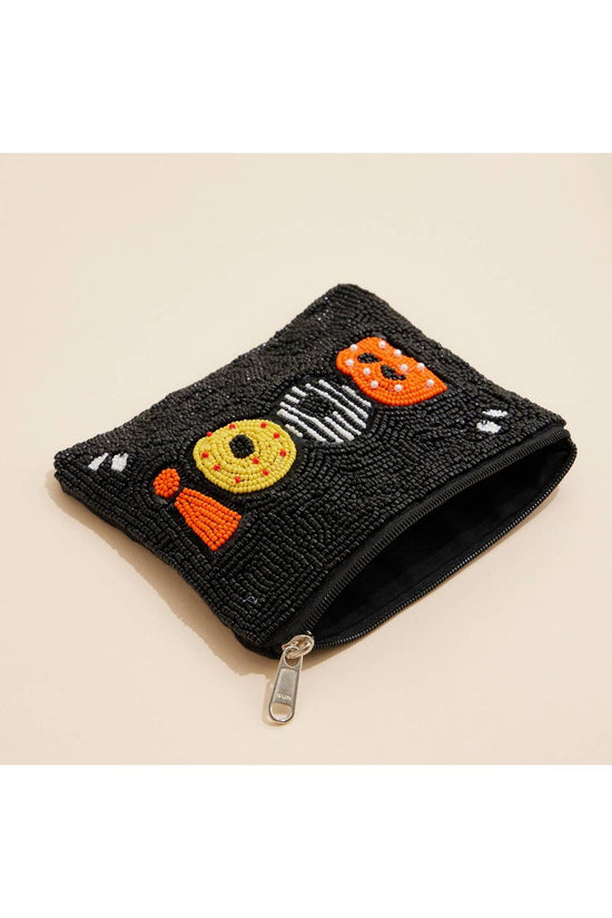 Halloween Boo Beaded Coin Purse