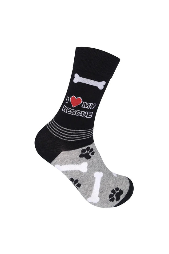 I Love My Rescue Dog Unisex Cotton Socks