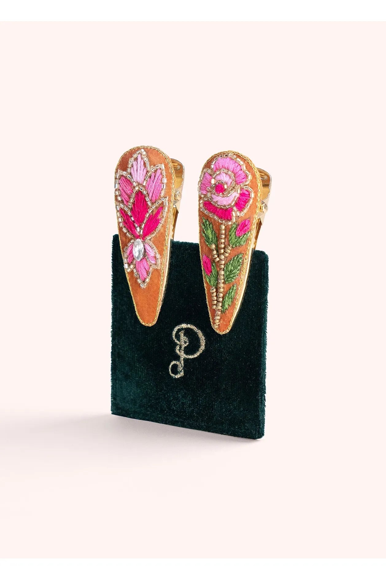 Embellished Summer Roses Hair Clips