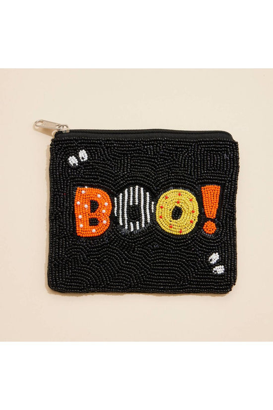 Halloween Boo Beaded Coin Purse