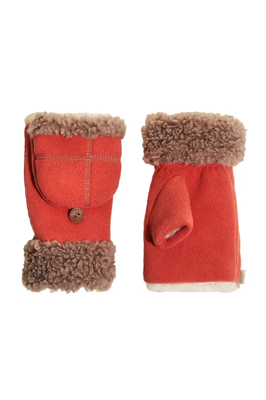 Coral Warm Fall Winter Mittens