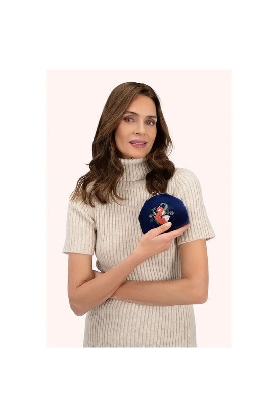 Fox Velvet Embroidered Coin Purse