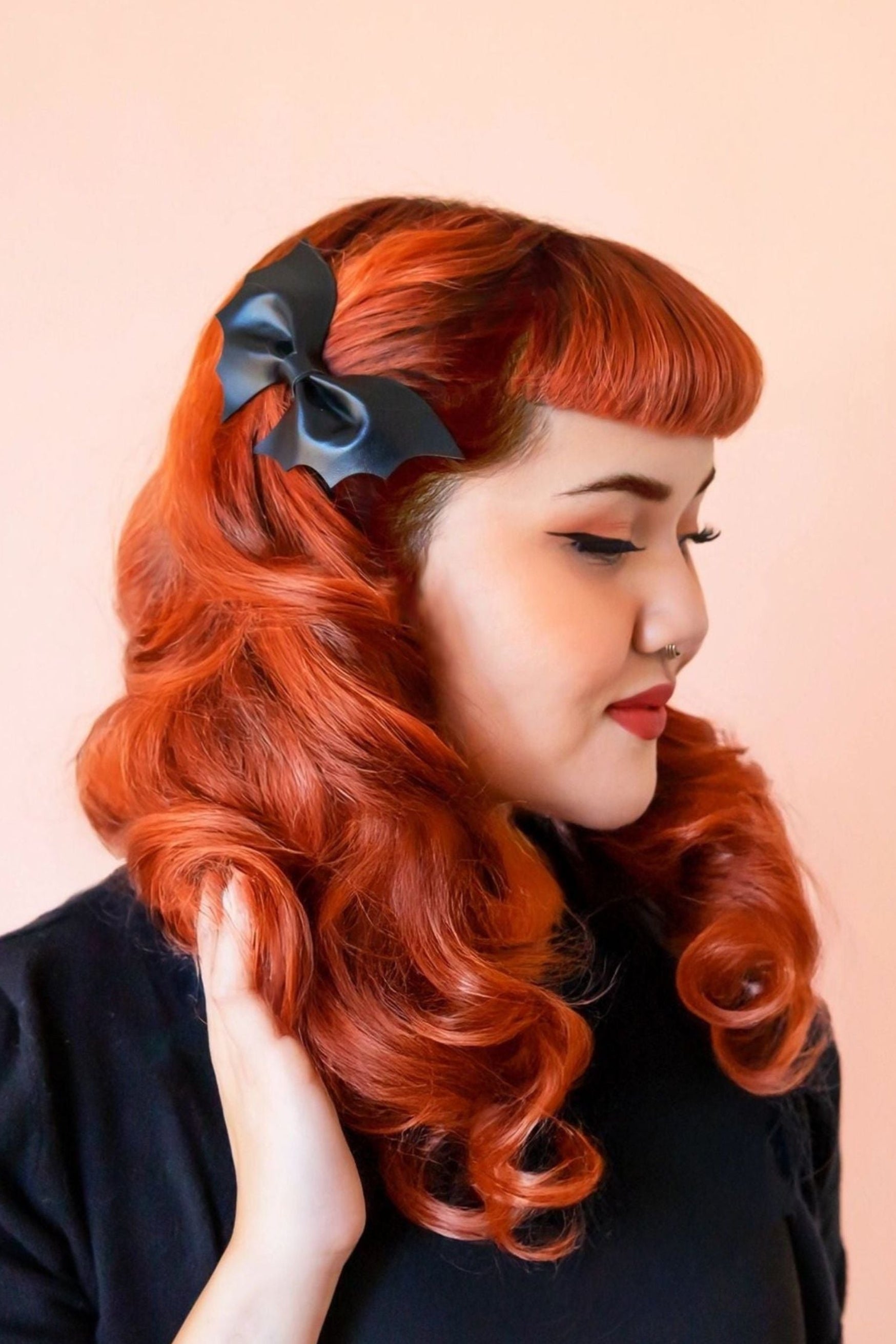 Vegan Leather Bat Halloween Hair Clip