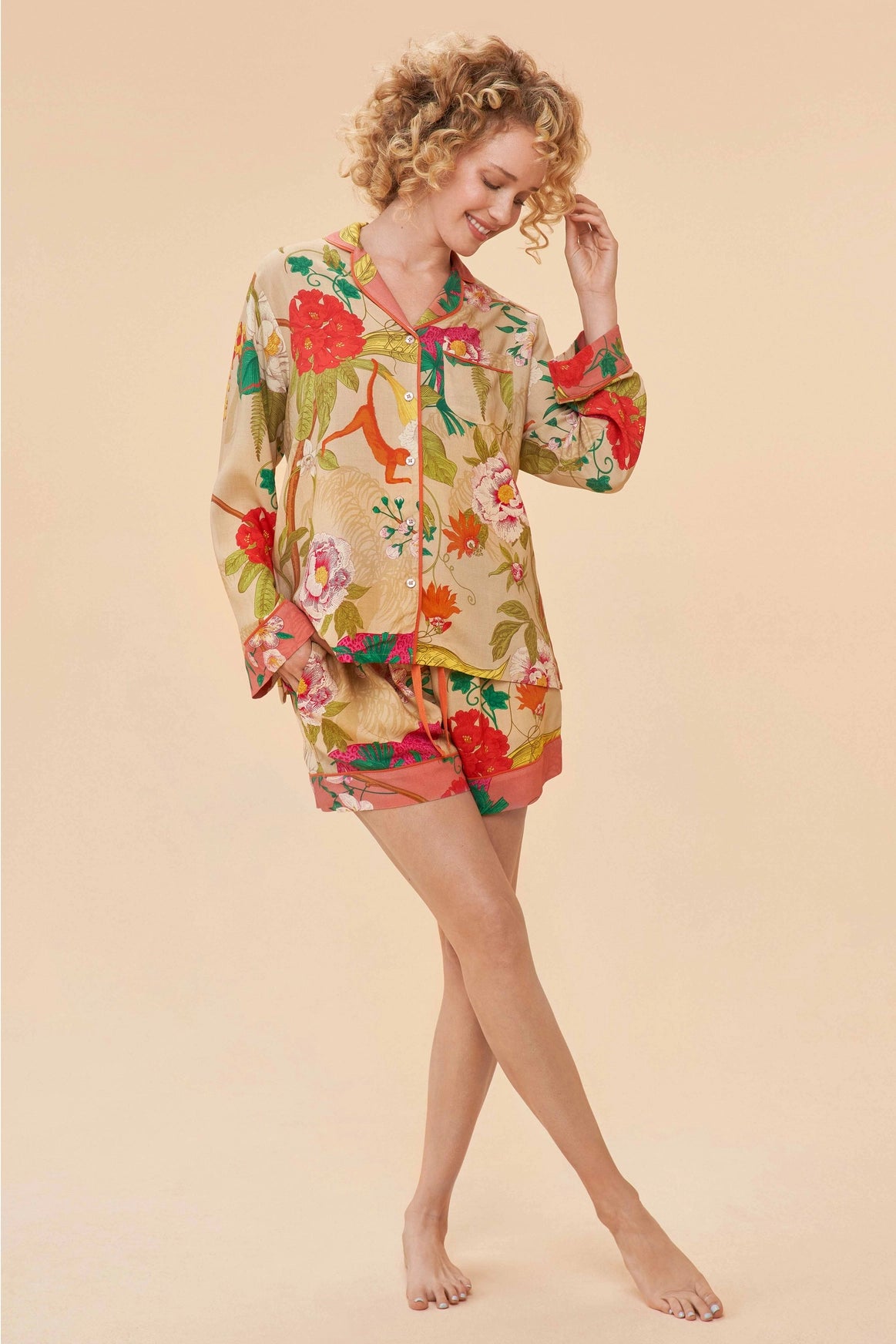 Tropical Flora Pajamas Set