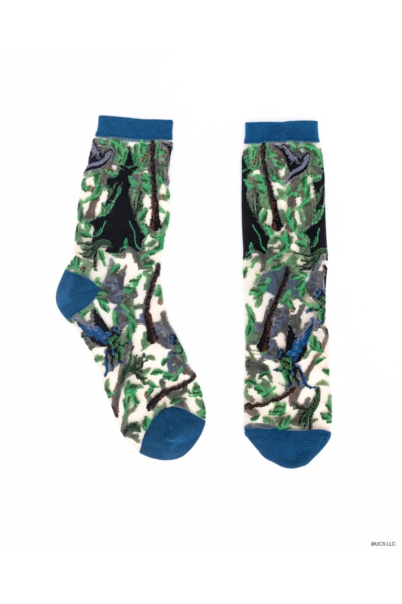 Elphaba Silhouette Sheer Crew Fashion Socks