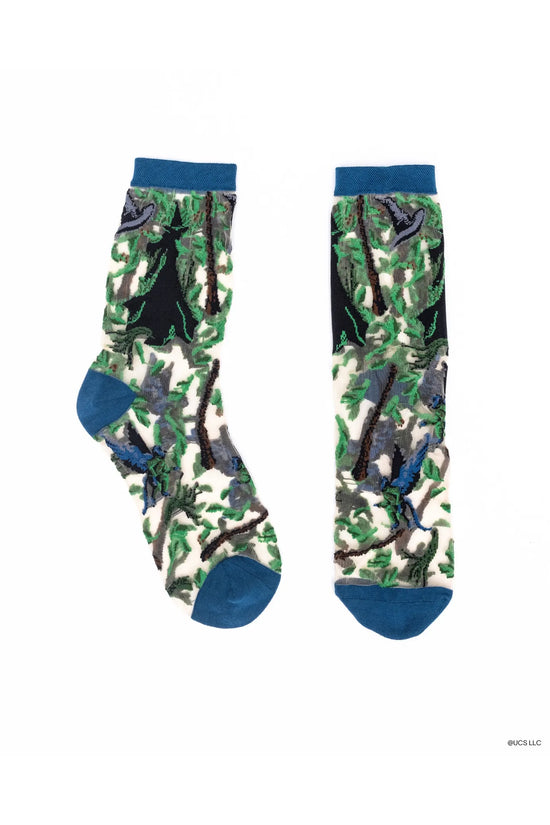 Elphaba Silhouette Sheer Crew Fashion Socks