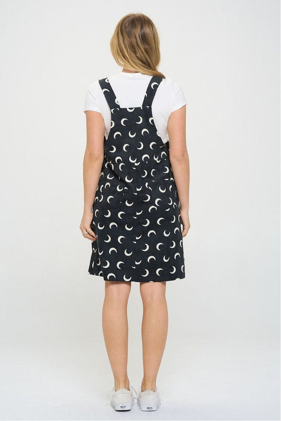 Half Moon Print Corduroy Dress