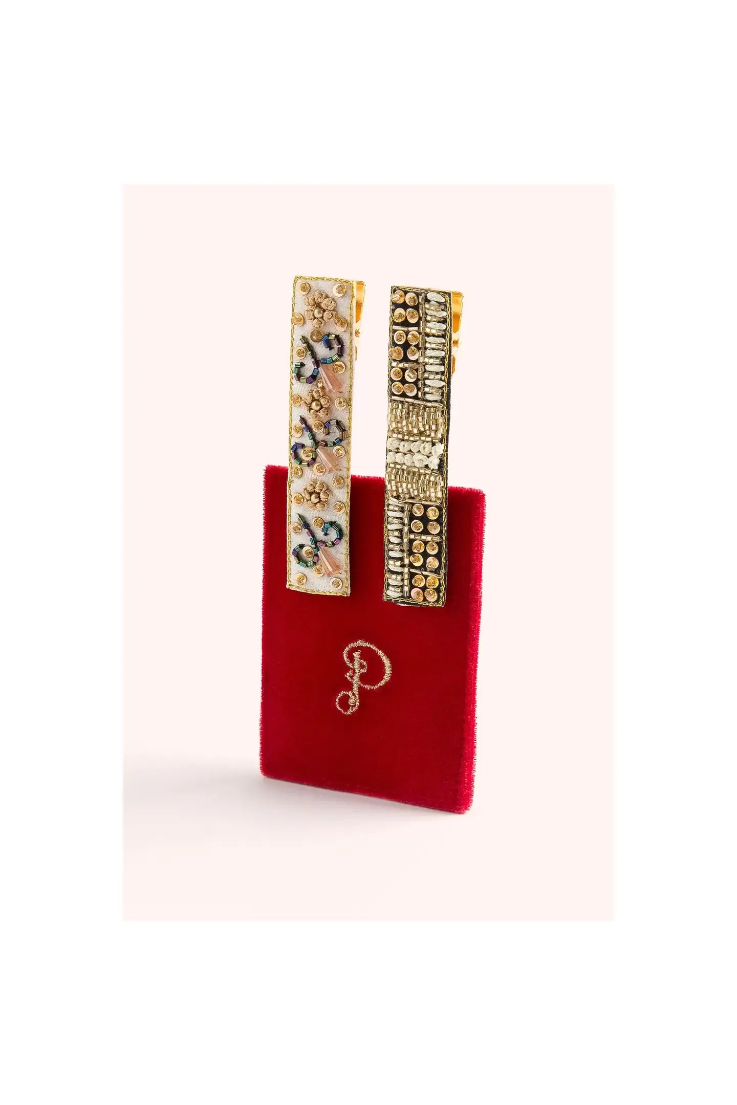 Midnight & Champagne Glamour Hair Clips