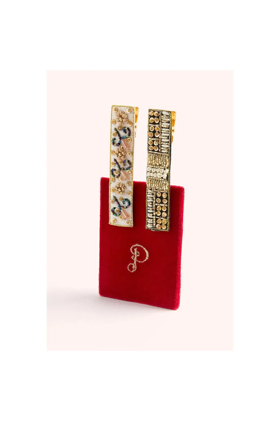 Midnight & Champagne Glamour Hair Clips