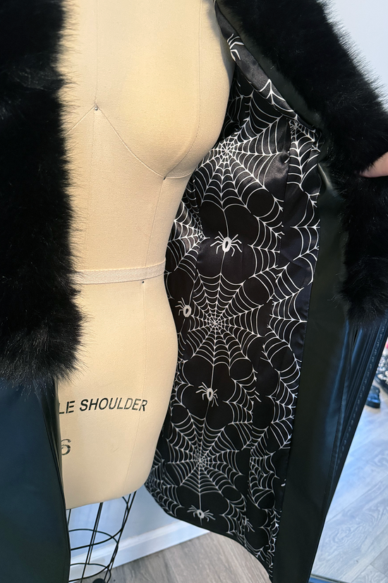 The Envy Coat in Black with Spiderweb Lining - PRE-ORDER