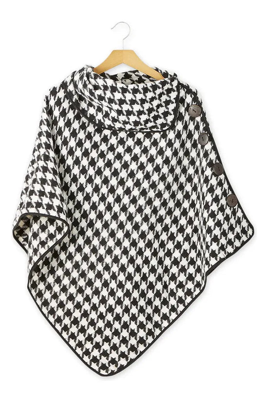 London Houndstooth Fall Winter Poncho