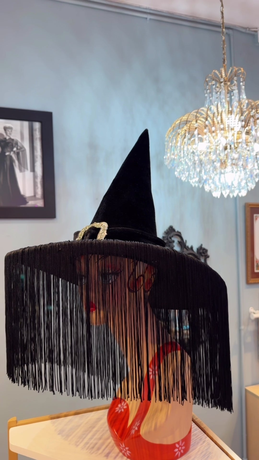 Wicked Witch Velvet Fringe Hat