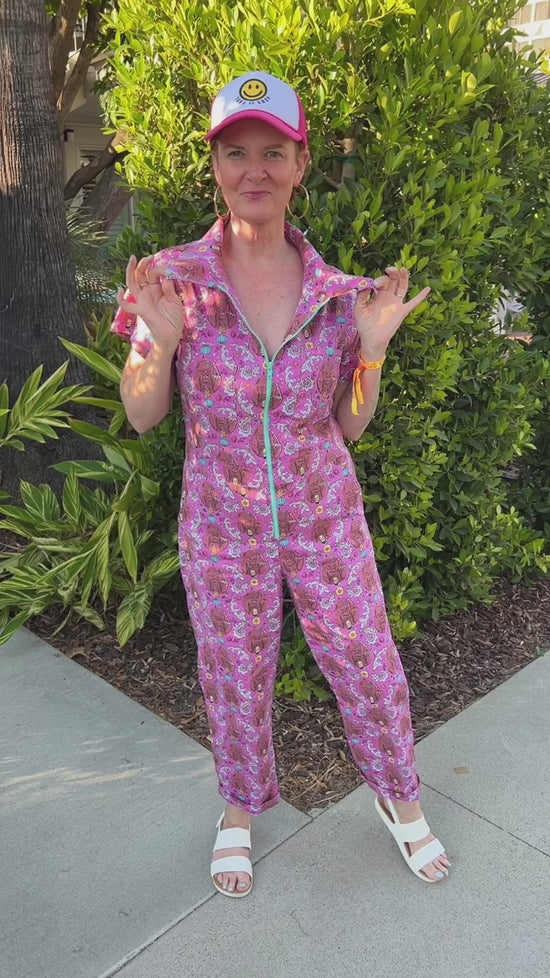 Load and play video in Gallery viewer, Cheeky Tiki Monkey Jumpsuit
