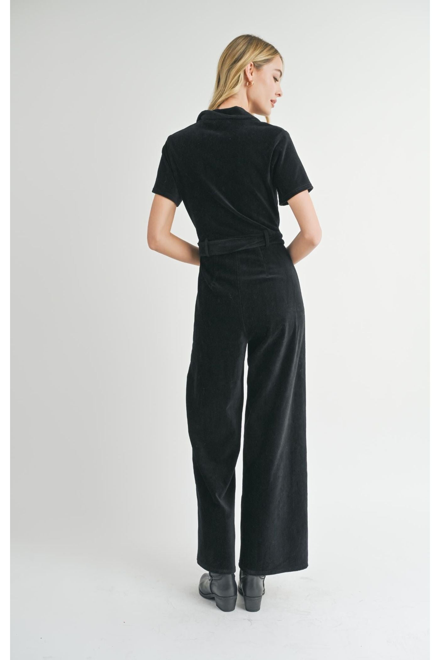 Cold Brew Crew Corduroy Black Jumpsuit