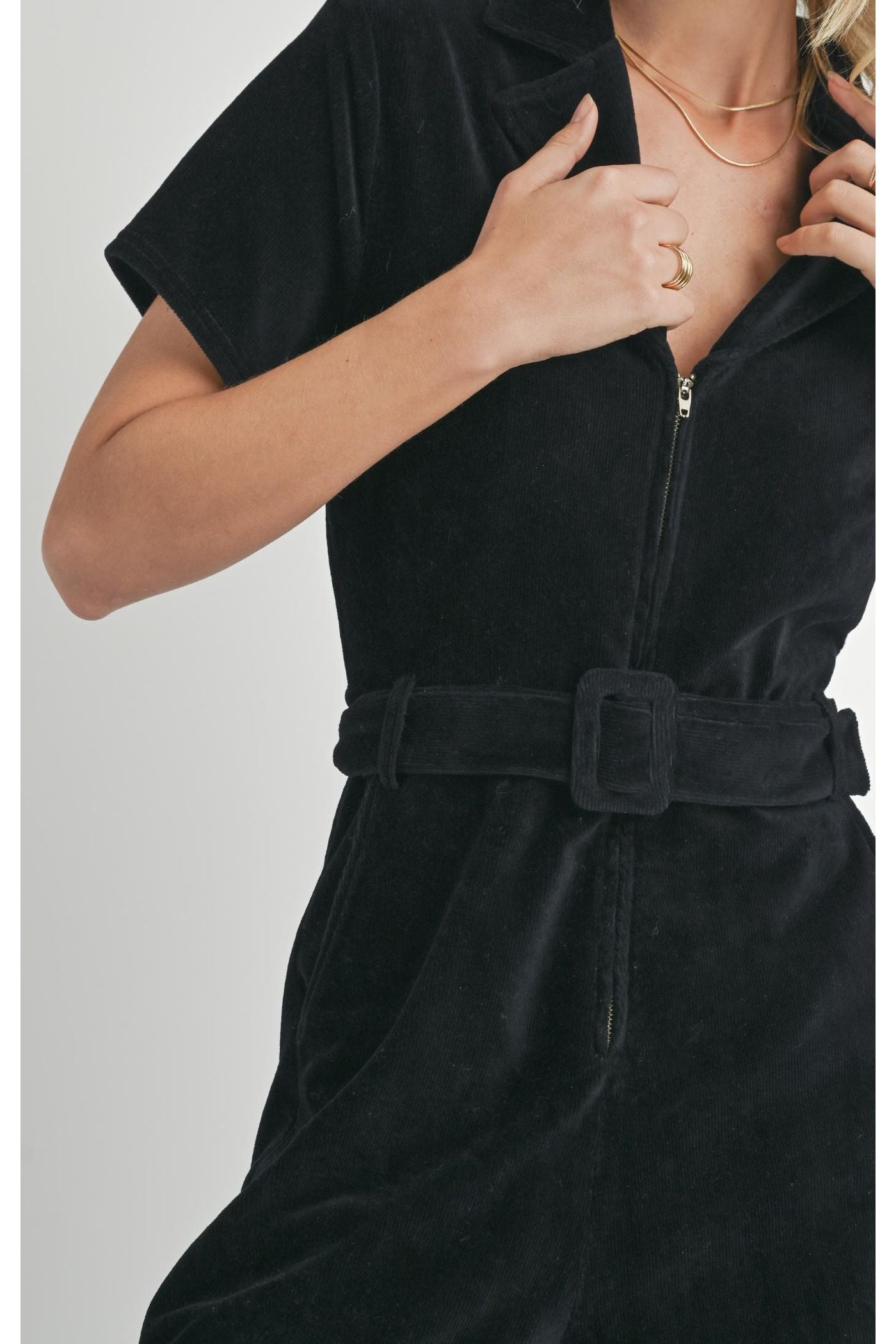 Cold Brew Crew Corduroy Black Jumpsuit