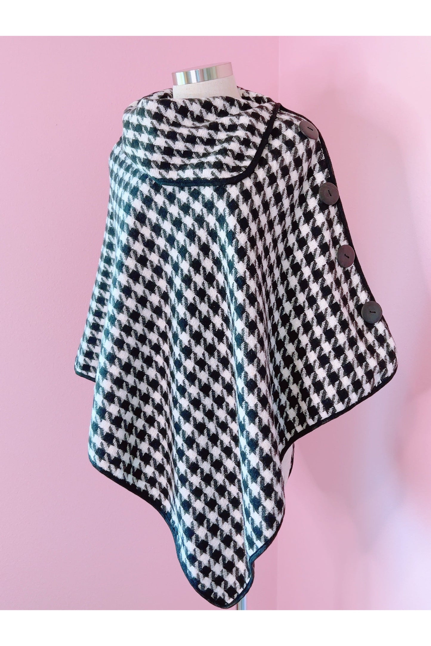 London Houndstooth Fall Winter Poncho