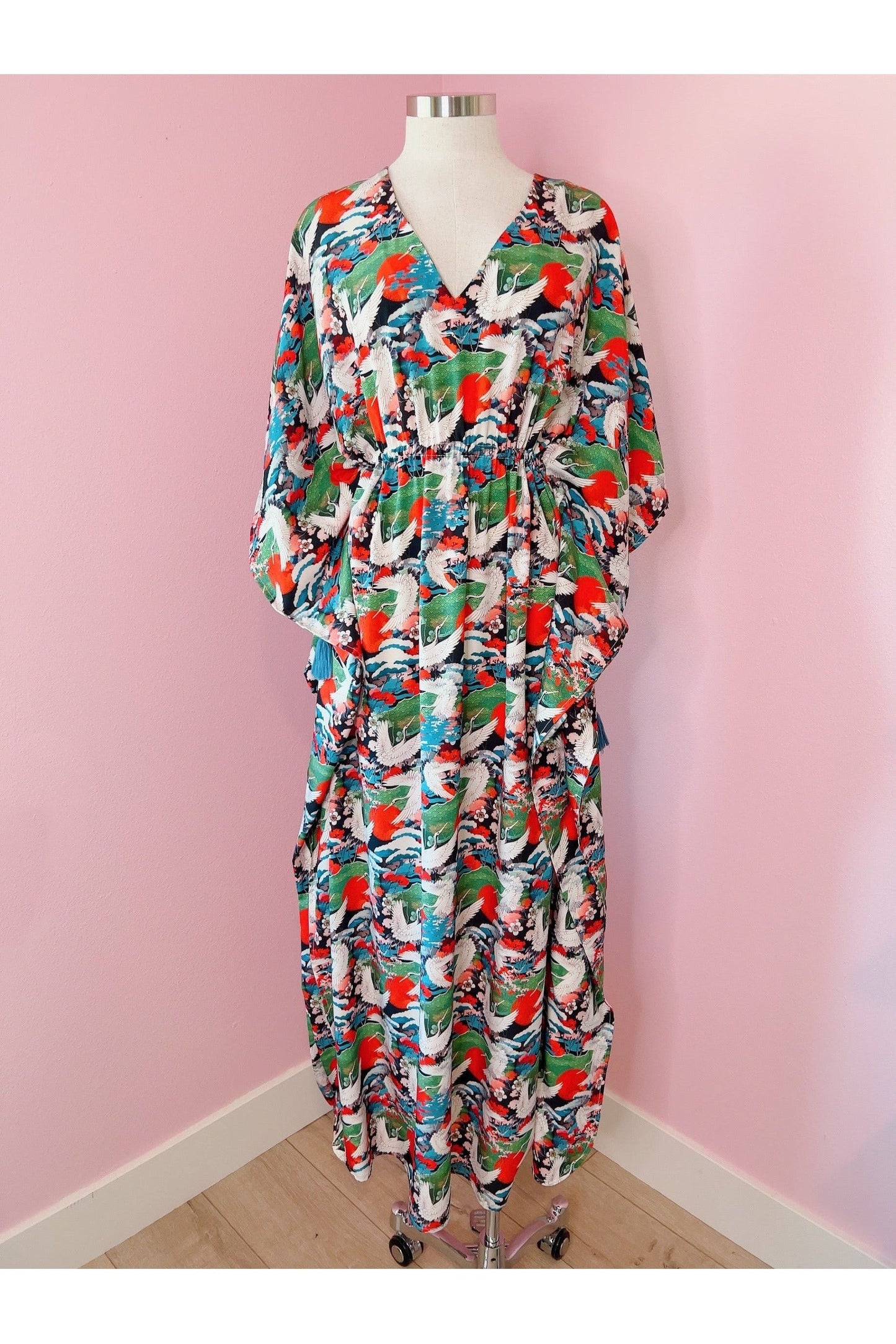 Load image into Gallery viewer, Rhiannon Crane Caftan Designer Dress
