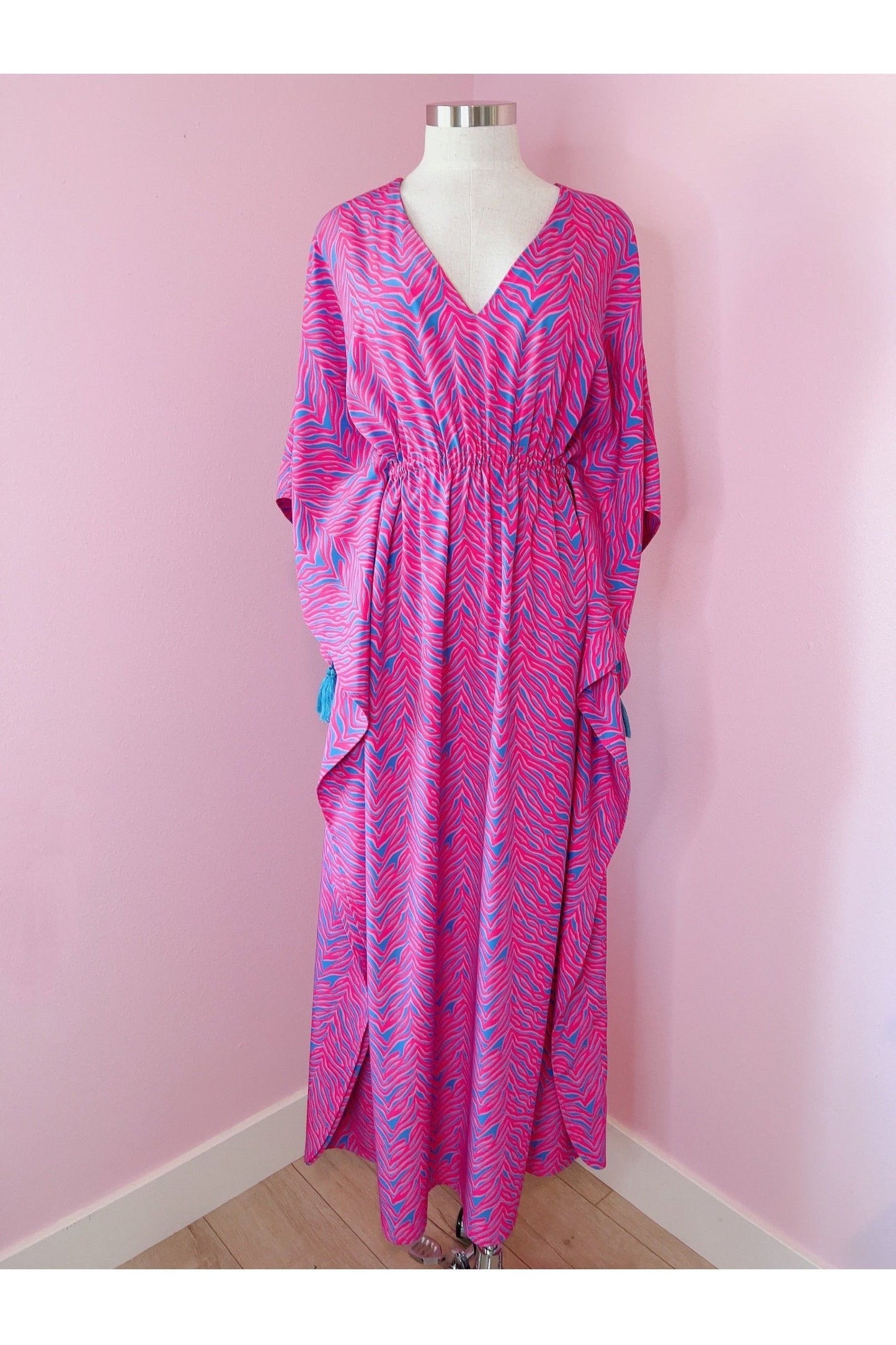 Pink Zebra Caftan Dress