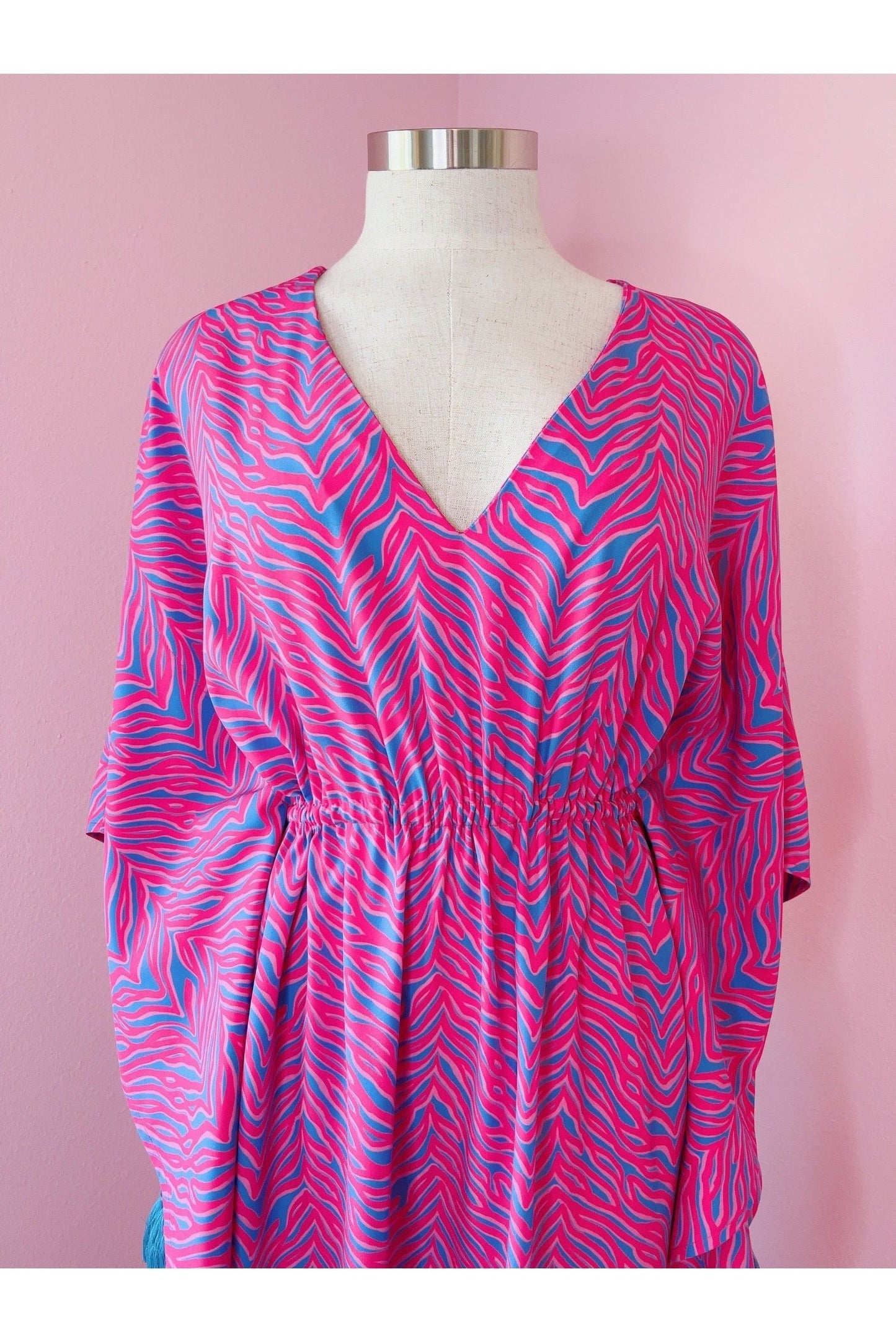 Pink Zebra Caftan Dress