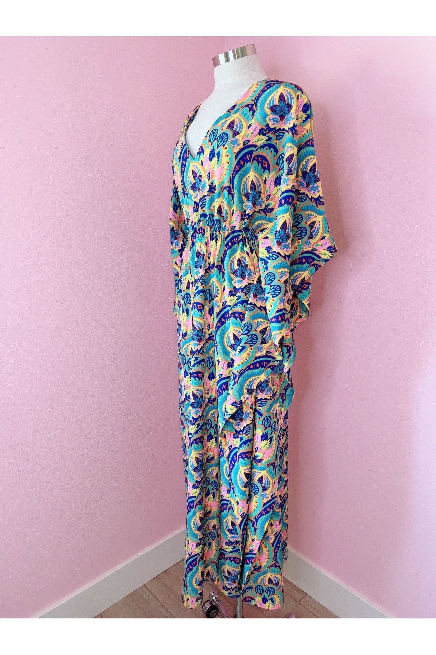 Load image into Gallery viewer, Rapture Colorful Abstract Everyday Caftan Designer Dress
