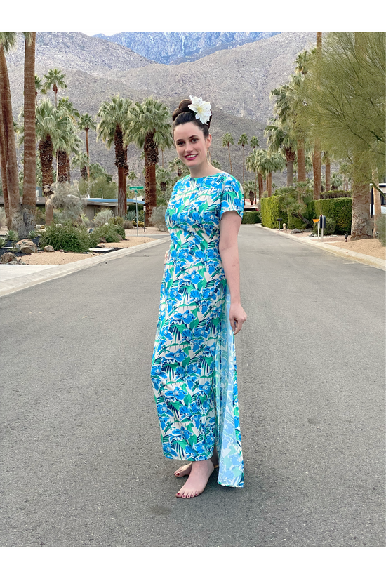 Gwendolyn Hawaiian Draped Waterfall Dress